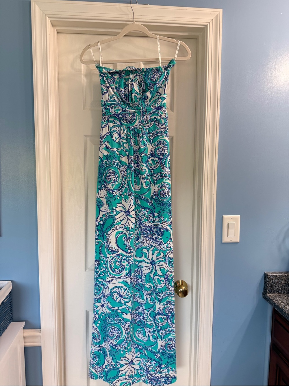 NWT Lilly Pulitzer Holbrook Strapless Maxi Dress in
"Montauk Seafoam Green" - Picture 9 of 13